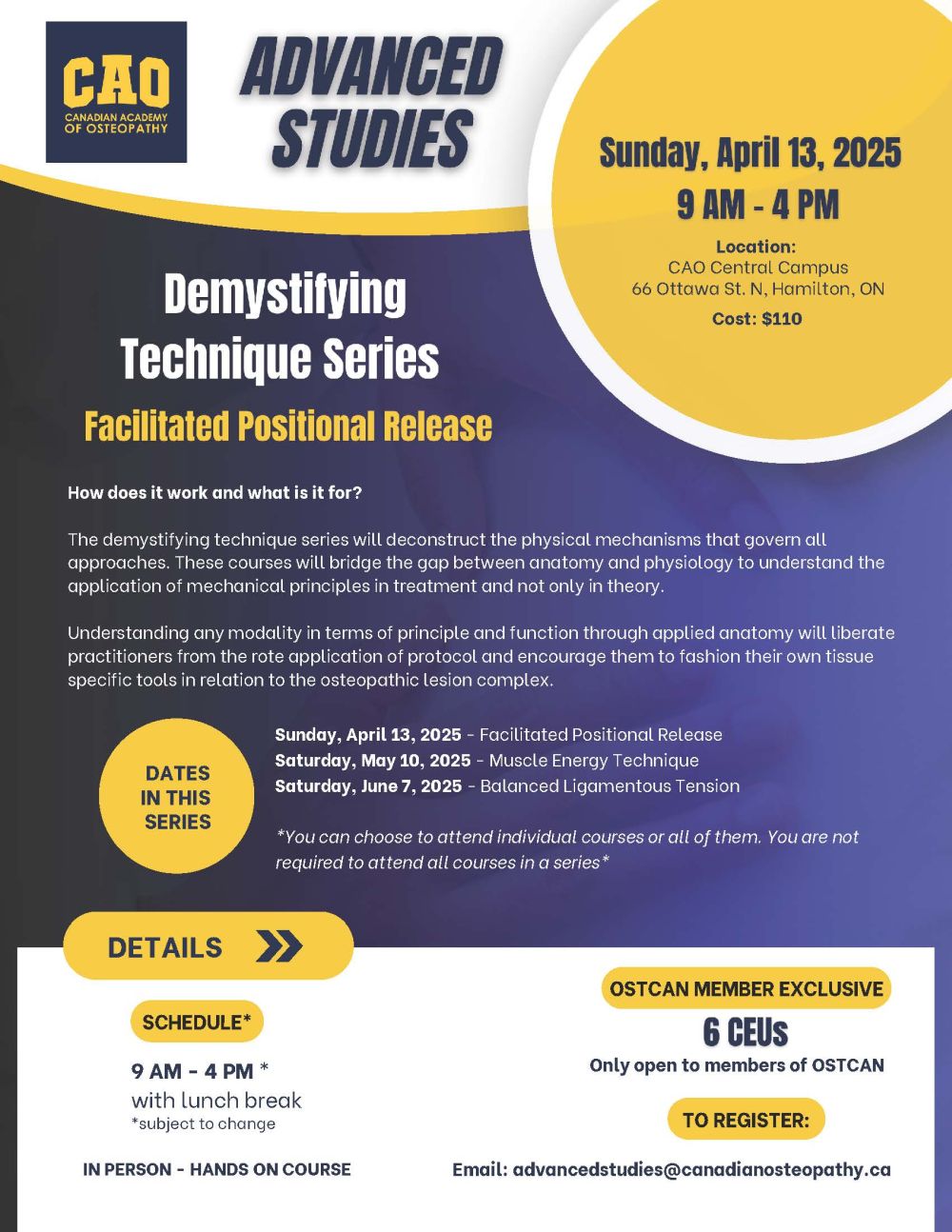 CAO Advanced Studies April 2025