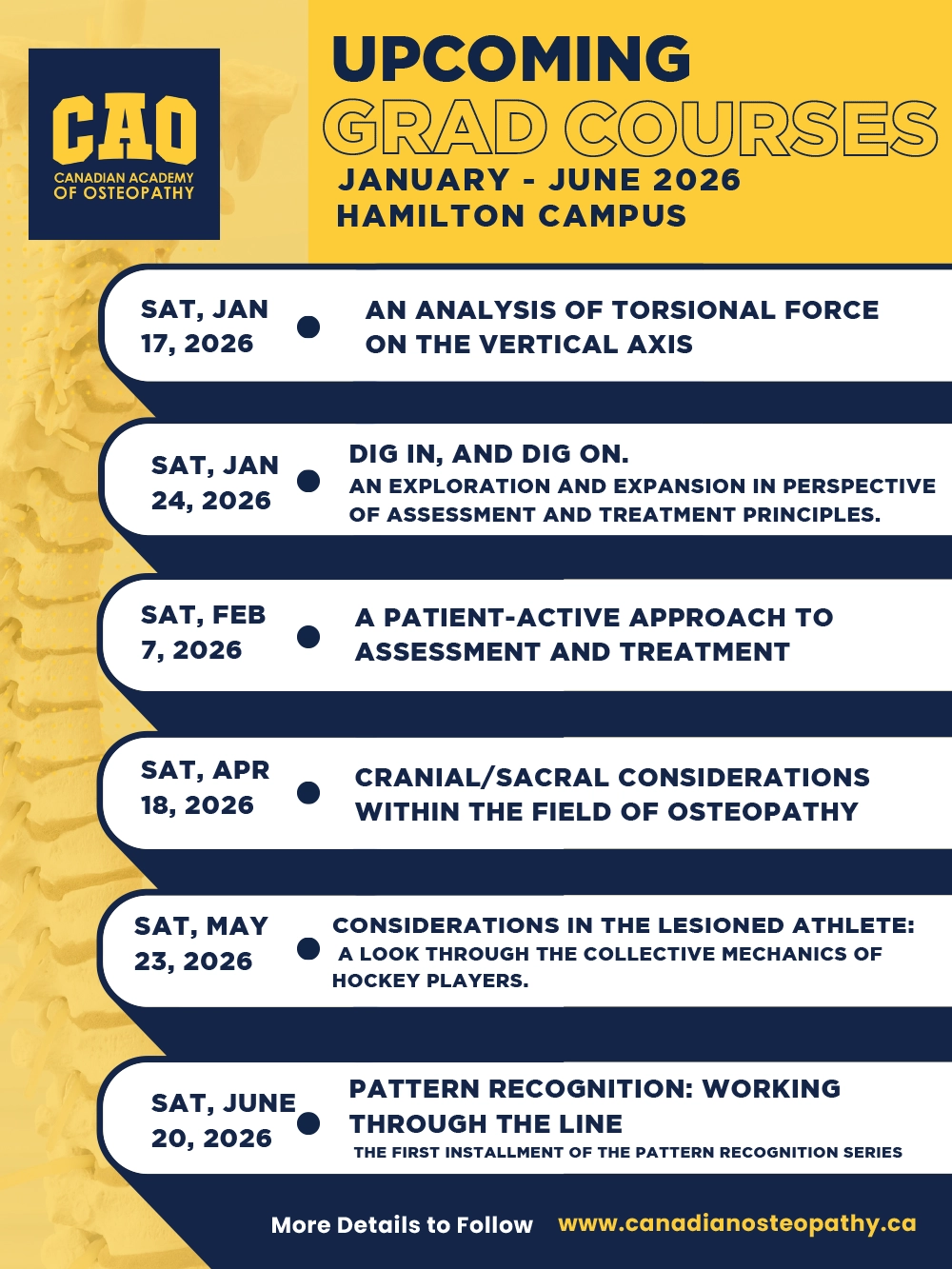 SAVE THE DATE JAN - JUNE 2026 Updated